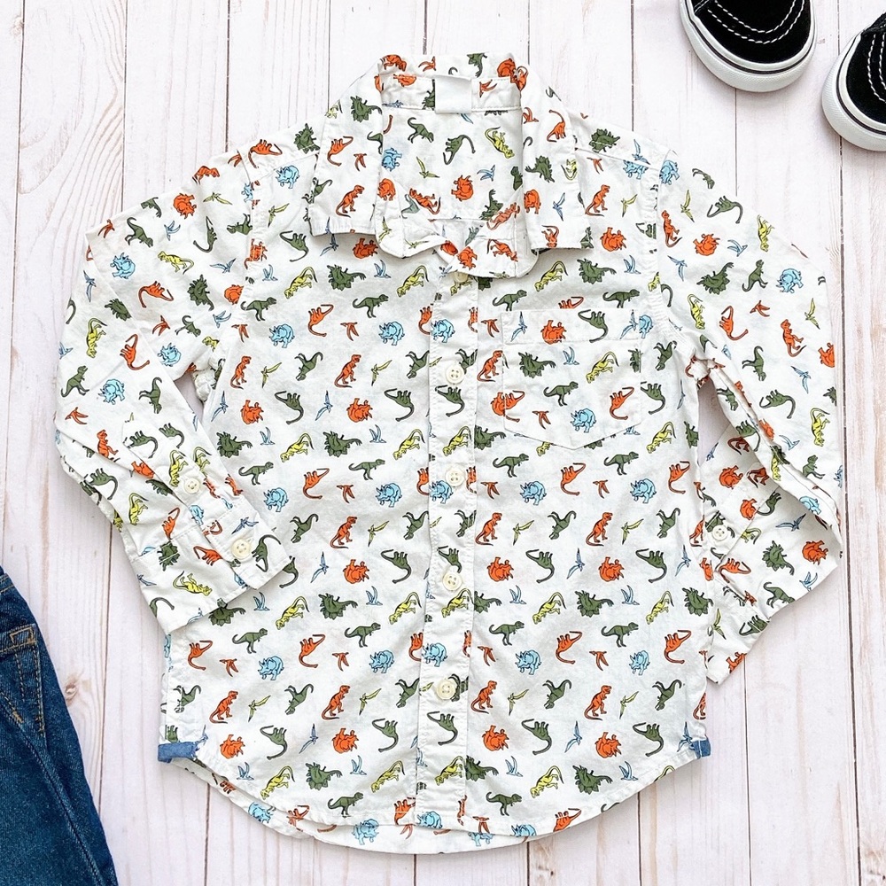 BABY GAP DINOSAUR BUTTON SHIRT